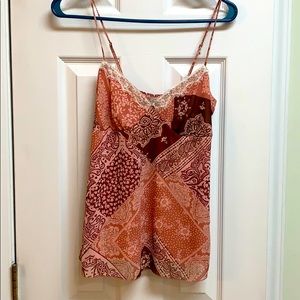 Pink chiffon tank top